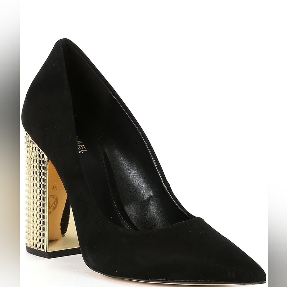 Michael Kors Black Heels with Gold Detail